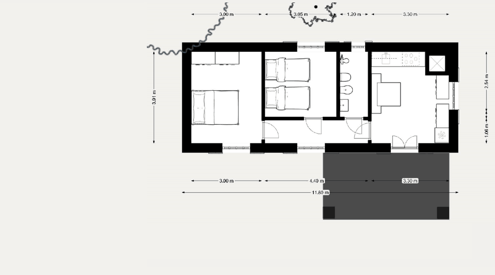 Plattegrond van het huis zoals het nu is